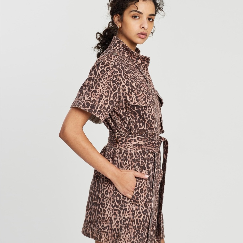 Leopard Print Belted Dress